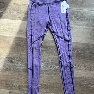 Halfdays Hallie midweight merino base layer leggings in “disco” small